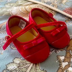 Janie and Jack red baby girl shoes 12-18 months